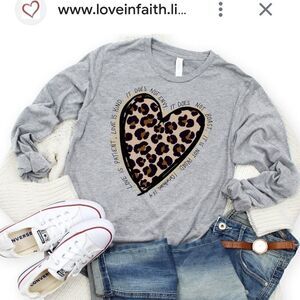 Love in Faith,  Long sleeve tee, Size Large